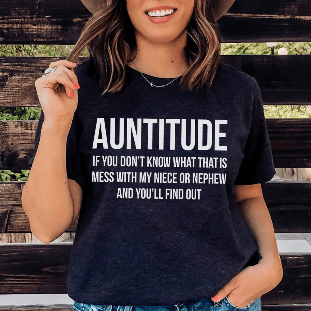 Auntitude Tee Peachy Sunday