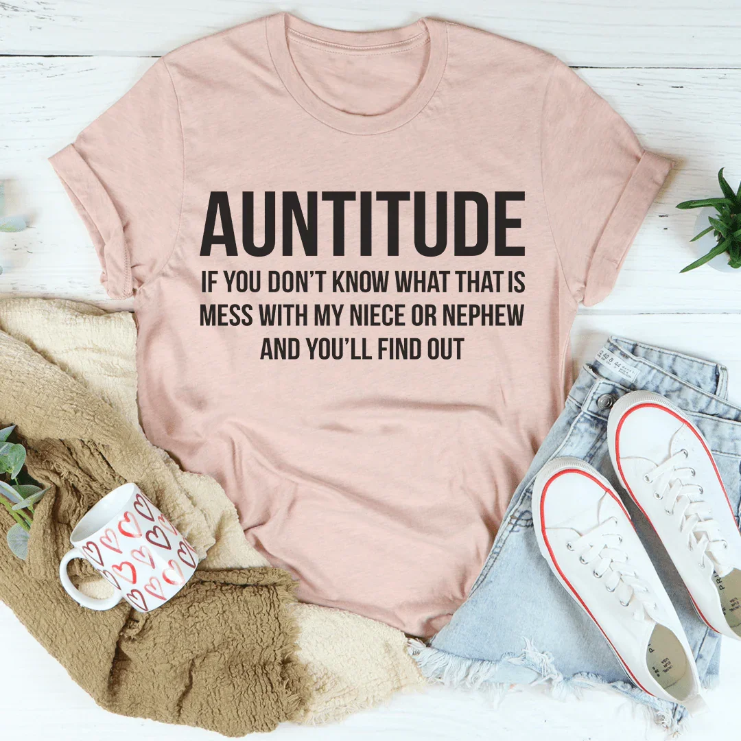 Auntitude Tee Peachy Sunday