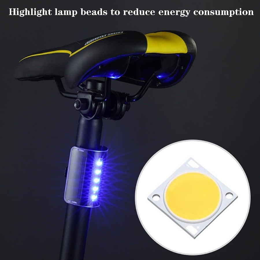 Auto-Sensing Bicycle Light Waterproof Bike Taillight LED USB Rechargable Safety Back Light Riding Warning Saddle Bike Rear Light Waterproof Bike Headlight Taillight LED Light Modes Bike Lights For Night Riding Stevvex