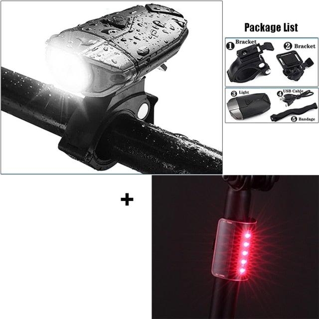 Auto-Sensing Bicycle Light Waterproof Bike Taillight LED USB Rechargable Safety Back Light Riding Warning Saddle Bike Rear Light Waterproof Bike Headlight Taillight LED Light Modes Bike Lights For Night Riding Stevvex