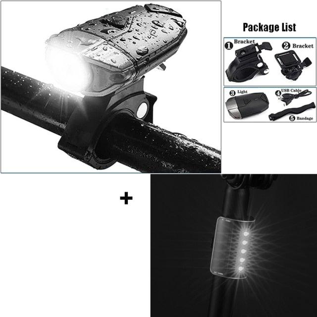 Auto-Sensing Bicycle Light Waterproof Bike Taillight LED USB Rechargable Safety Back Light Riding Warning Saddle Bike Rear Light Waterproof Bike Headlight Taillight LED Light Modes Bike Lights For Night Riding Stevvex
