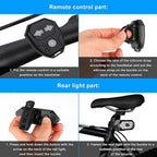 Auto-Sensing Bicycle Light Waterproof Bike Taillight LED USB Rechargable Safety Back Light Riding Warning Saddle Bike Rear Light Waterproof Bike Headlight Taillight LED Light Modes Bike Lights For Night Riding Stevvex