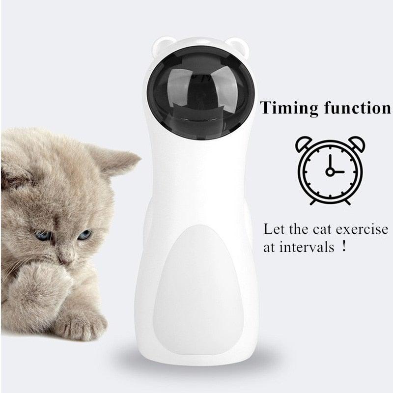 Automatic Cat Toys Teaser Interactive Smart Teasing Pet LED Laser Funny Handheld Mode Electronic Pet USB Charge Toys for Indoor Pet Auto On Off Silent Chase Laser Light Random Speed Pattern Active Cat Toys Hunting Exercise Stevvex