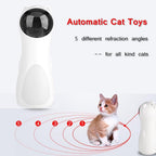 Automatic Cat Toys Teaser Interactive Smart Teasing Pet LED Laser Funny Handheld Mode Electronic Pet USB Charge Toys for Indoor Pet Auto On Off Silent Chase Laser Light Random Speed Pattern Active Cat Toys Hunting Exercise Stevvex