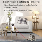 Automatic Cat Toys Teaser Interactive Smart Teasing Pet LED Laser Funny Handheld Mode Electronic Pet USB Charge Toys for Indoor Pet Auto On Off Silent Chase Laser Light Random Speed Pattern Active Cat Toys Hunting Exercise Stevvex