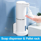 Automatic Foam Soap Dispensers Bathroom Smart Washing Hand Machine With USB Charging White High Quality Material  Automatic Touchless Soap Dispenser Rechargeable Foaming Soap Dispense With Adjustable Volume Suitable For Bathroom Office Hotel Stevvex