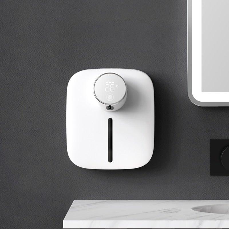 Automatic Liquid Soap Dispenser Intelligent Induction Hand Washer LED Temperature Display Wall-mounted Foam Soap Dispenser Automatic Induction Soap Dispenser Wall-Mounted Mobile Phone Washing Infrared Thermometer Household Stevvex