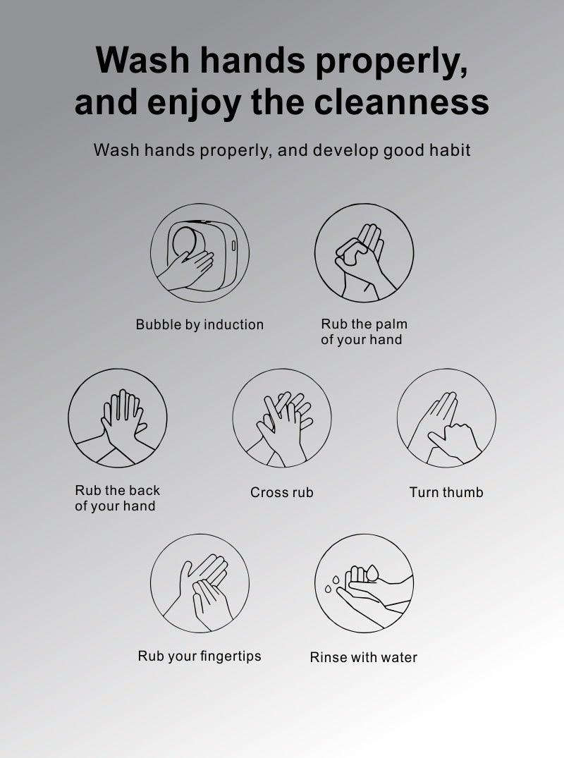 Automatic Liquid Soap Dispenser Intelligent Induction Hand Washer LED Temperature Display Wall-mounted Foam Soap Dispenser Automatic Induction Soap Dispenser Wall-Mounted Mobile Phone Washing Infrared Thermometer Household Stevvex