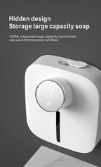 Automatic Liquid Soap Dispenser Intelligent Induction Hand Washer LED Temperature Display Wall-mounted Foam Soap Dispenser Automatic Induction Soap Dispenser Wall-Mounted Mobile Phone Washing Infrared Thermometer Household Stevvex