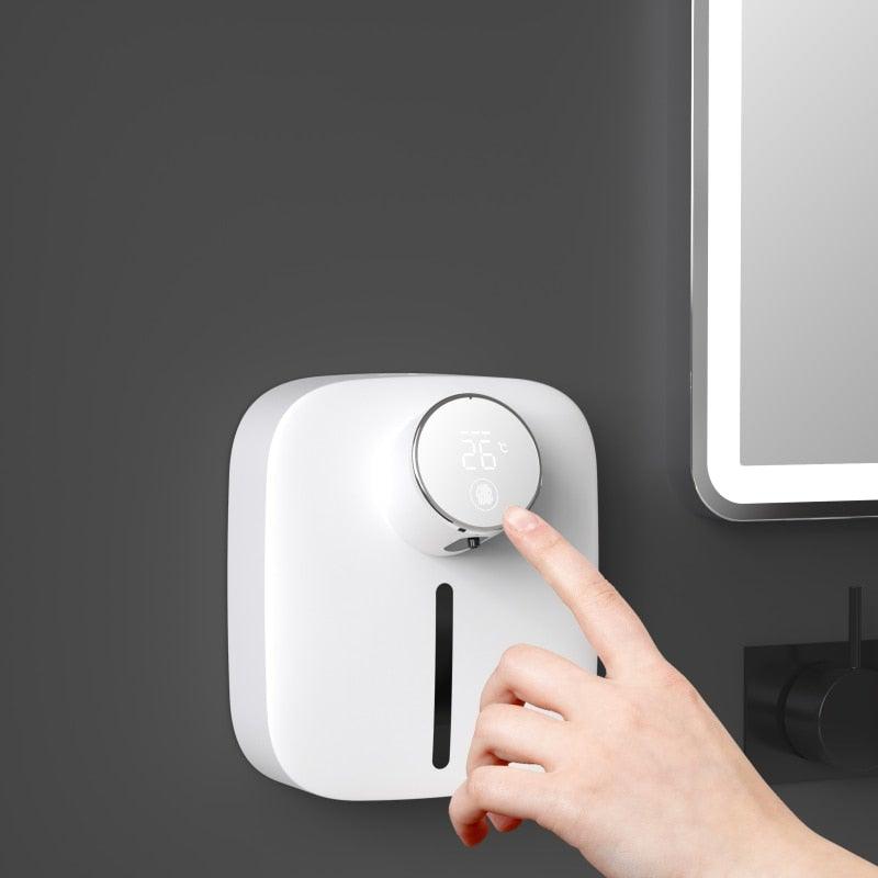 Automatic Liquid Soap Dispenser Intelligent Induction Hand Washer LED Temperature Display Wall-mounted Foam Soap Dispenser Automatic Induction Soap Dispenser Wall-Mounted Mobile Phone Washing Infrared Thermometer Household Stevvex