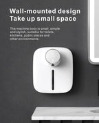 Automatic Liquid Soap Dispenser Intelligent Induction Hand Washer LED Temperature Display Wall-mounted Foam Soap Dispenser Automatic Induction Soap Dispenser Wall-Mounted Mobile Phone Washing Infrared Thermometer Household Stevvex