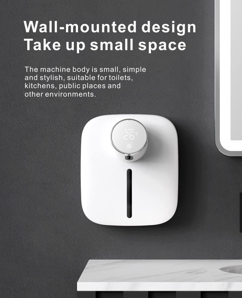 Automatic Liquid Soap Dispenser Intelligent Induction Hand Washer LED Temperature Display Wall-mounted Foam Soap Dispenser Automatic Induction Soap Dispenser Wall-Mounted Mobile Phone Washing Infrared Thermometer Household Stevvex