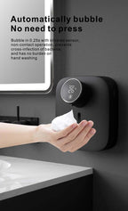 Automatic Liquid Soap Dispenser Intelligent Induction Hand Washer LED Temperature Display Wall-mounted Foam Soap Dispenser Automatic Induction Soap Dispenser Wall-Mounted Mobile Phone Washing Infrared Thermometer Household Stevvex