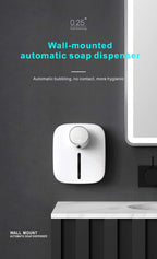Automatic Liquid Soap Dispenser Intelligent Induction Hand Washer LED Temperature Display Wall-mounted Foam Soap Dispenser Automatic Induction Soap Dispenser Wall-Mounted Mobile Phone Washing Infrared Thermometer Household Stevvex