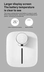 Automatic Liquid Soap Dispenser Intelligent Induction Hand Washer LED Temperature Display Wall-mounted Foam Soap Dispenser Automatic Induction Soap Dispenser Wall-Mounted Mobile Phone Washing Infrared Thermometer Household Stevvex