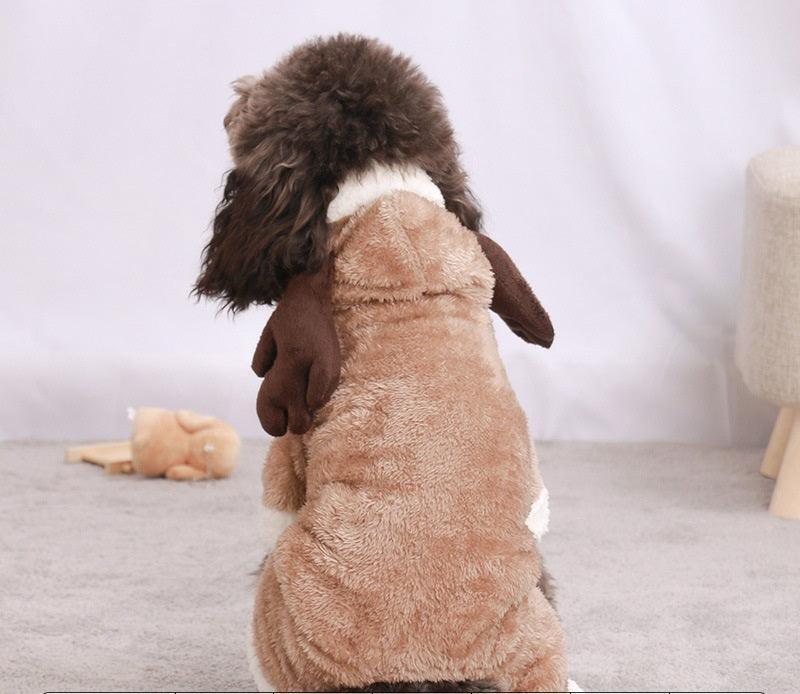 Autumn And Winter Dog Pet Costume Collection: Cozy Coral Fleece Cartoon Style Lootquake LLC