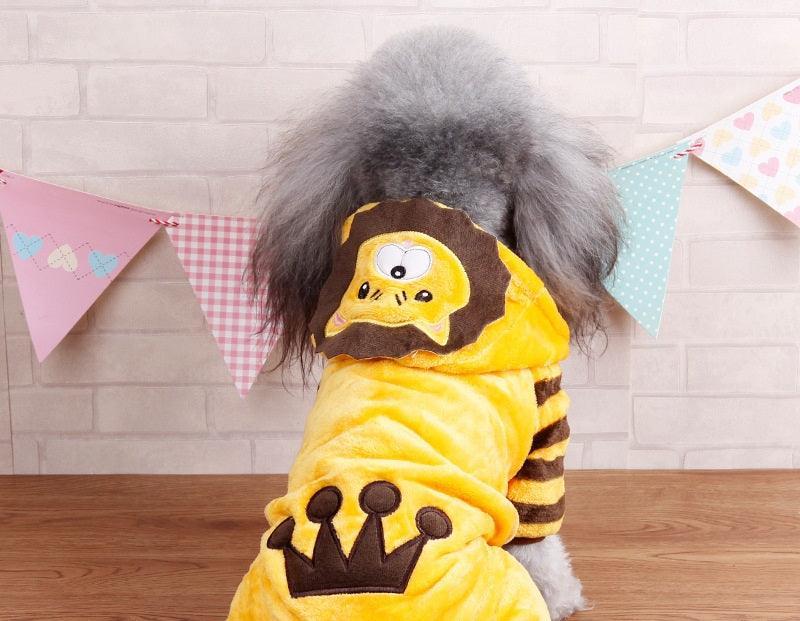 Autumn And Winter Dog Pet Costume Collection: Cozy Coral Fleece Cartoon Style Lootquake LLC