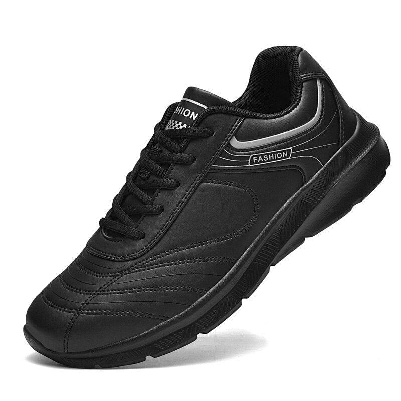 Autumn Mens Fashion White Sneakers Light Sport Shoes Black Leather Running Spring Winter Warm Soft Shoes Athletic Road Running Casual Lace Up Comfort Sports Fashion Sneakers Stevvex