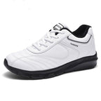Autumn Mens Fashion White Sneakers Light Sport Shoes Black Leather Running Spring Winter Warm Soft Shoes Athletic Road Running Casual Lace Up Comfort Sports Fashion Sneakers Stevvex