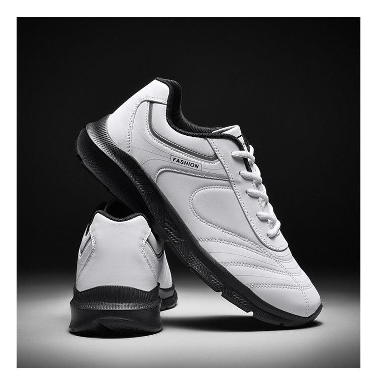 Autumn Mens Fashion White Sneakers Light Sport Shoes Black Leather Running Spring Winter Warm Soft Shoes Athletic Road Running Casual Lace Up Comfort Sports Fashion Sneakers Stevvex