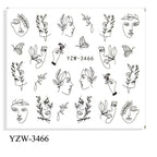 Autumn Simple Green Pink Pattern Water Nail Decal Sticker Flower Leaf Tree Winter Slider For Nail Art Manicuring Decoration Decals for Nail Art Decoration Including Hearts Stars Letters Bowknot Leaves Flowers Plants Fruits Butterflies