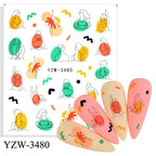 Autumn Simple Green Pink Pattern Water Nail Decal Sticker Flower Leaf Tree Winter Slider For Nail Art Manicuring Decoration Decals for Nail Art Decoration Including Hearts Stars Letters Bowknot Leaves Flowers Plants Fruits Butterflies
