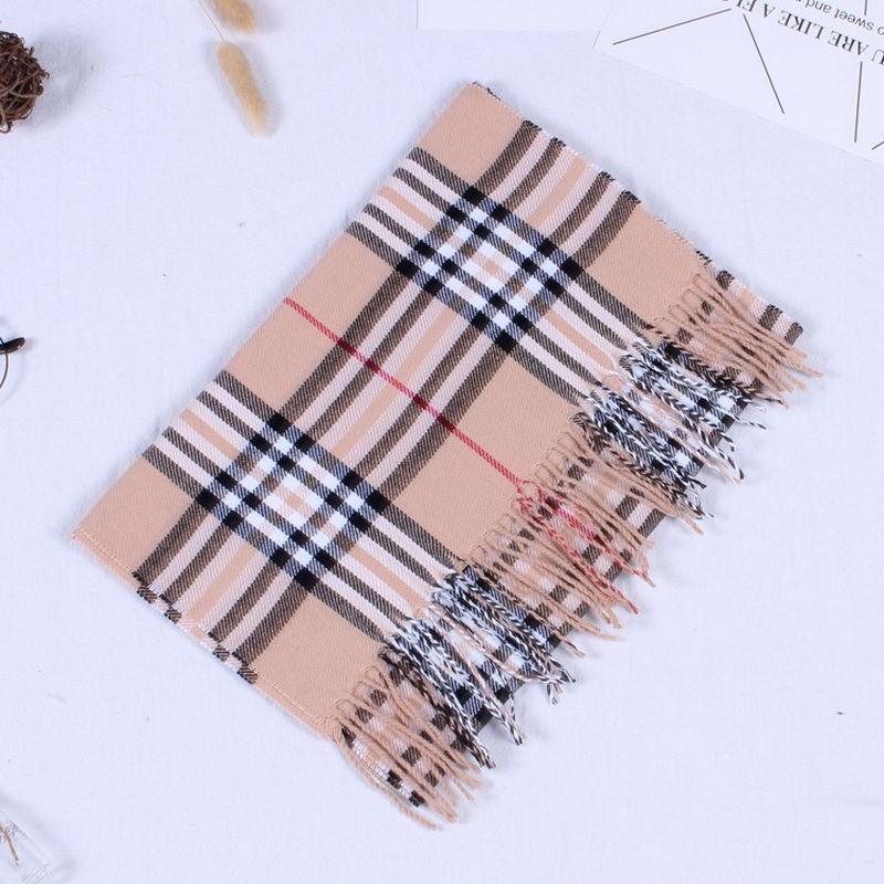 Autumn Winter Luxury Soft Men's Plaid Lightweight Scarf Elegant Thicken Wrap Shawl Ladies Lightweight Escharpe Soft Wool Elegant Neckwear Cashmere Scarf Long Thick Warm Unisex For Women Men Stevvex