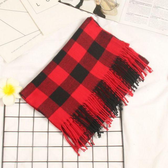 Autumn Winter Luxury Soft Men's Plaid Lightweight Scarf Elegant Thicken Wrap Shawl Ladies Lightweight Escharpe Soft Wool Elegant Neckwear Cashmere Scarf Long Thick Warm Unisex For Women Men Stevvex