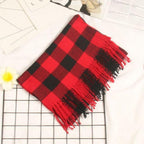 Autumn Winter Luxury Soft Men's Plaid Lightweight Scarf Elegant Thicken Wrap Shawl Ladies Lightweight Escharpe Soft Wool Elegant Neckwear Cashmere Scarf Long Thick Warm Unisex For Women Men Stevvex