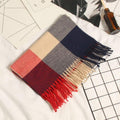 Autumn Winter Luxury Soft Men's Plaid Lightweight Scarf Elegant Thicken Wrap Shawl Ladies Lightweight Escharpe Soft Wool Elegant Neckwear Cashmere Scarf Long Thick Warm Unisex For Women Men Stevvex