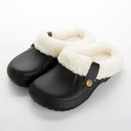 Autumn Winter New Lightweight Home Men's Slippers Non-Slip Warm And Waterproof Plush Cotton Slippers Classic Fur Lined Clog Waterproof Winter House Comfortable Indoor Slippers Stevvex