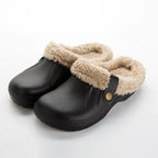 Autumn Winter New Lightweight Home Men's Slippers Non-Slip Warm And Waterproof Plush Cotton Slippers Classic Fur Lined Clog Waterproof Winter House Comfortable Indoor Slippers Stevvex