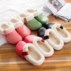 Autumn Winter New Lightweight Home Men's Slippers Non-Slip Warm And Waterproof Plush Cotton Slippers Classic Fur Lined Clog Waterproof Winter House Comfortable Indoor Slippers Stevvex