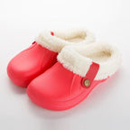 Autumn Winter New Lightweight Home Men's Slippers Non-Slip Warm And Waterproof Plush Cotton Slippers Classic Fur Lined Clog Waterproof Winter House Comfortable Indoor Slippers Stevvex