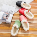Autumn Winter New Lightweight Home Men's Slippers Non-Slip Warm And Waterproof Plush Cotton Slippers Classic Fur Lined Clog Waterproof Winter House Comfortable Indoor Slippers Stevvex