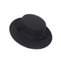 Autumn Winter Polyester Flat Top Hat For Women's Luxury Wide Fedora Hat Jazz Cap Classic Wide Hat Women Comfortable Elegant Hat For Summer Classic Design Stevvex