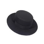 Autumn Winter Polyester Flat Top Hat For Women's Luxury Wide Fedora Hat Jazz Cap Classic Wide Hat Women Comfortable Elegant Hat For Summer Classic Design Stevvex