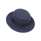 Autumn Winter Polyester Flat Top Hat For Women's Luxury Wide Fedora Hat Jazz Cap Classic Wide Hat Women Comfortable Elegant Hat For Summer Classic Design Stevvex