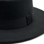 Autumn Winter Polyester Flat Top Hat For Women's Luxury Wide Fedora Hat Jazz Cap Classic Wide Hat Women Comfortable Elegant Hat For Summer Classic Design Stevvex