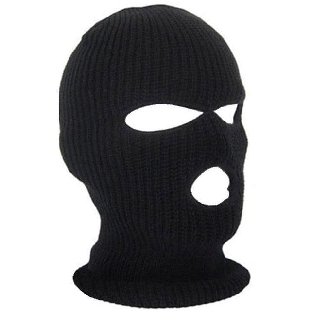 Autumn Winter Ski Mask 3-Hole Knit Hat Full Face Cover Balaclava Hats Funny Party Embroidery Beanies Caps Hole Knitted Full Face Cover Ski Neck Gaiter, Winter Balaclava Warm Knit Beanie for Outdoor Sports Outdoor Full Face Cover Thermal Ski Mask One Size Stevvex