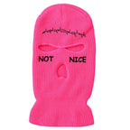 Autumn Winter Ski Mask 3-Hole Knit Hat Full Face Cover Balaclava Hats Funny Party Embroidery Beanies Caps Hole Knitted Full Face Cover Ski Neck Gaiter, Winter Balaclava Warm Knit Beanie for Outdoor Sports Outdoor Full Face Cover Thermal Ski Mask One Size Stevvex