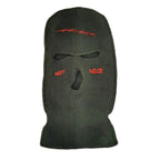 Autumn Winter Ski Mask 3-Hole Knit Hat Full Face Cover Balaclava Hats Funny Party Embroidery Beanies Caps Hole Knitted Full Face Cover Ski Neck Gaiter, Winter Balaclava Warm Knit Beanie for Outdoor Sports Outdoor Full Face Cover Thermal Ski Mask One Size Stevvex