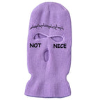 Autumn Winter Ski Mask 3-Hole Knit Hat Full Face Cover Balaclava Hats Funny Party Embroidery Beanies Caps Hole Knitted Full Face Cover Ski Neck Gaiter, Winter Balaclava Warm Knit Beanie for Outdoor Sports Outdoor Full Face Cover Thermal Ski Mask One Size Stevvex