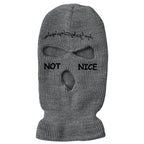 Autumn Winter Ski Mask 3-Hole Knit Hat Full Face Cover Balaclava Hats Funny Party Embroidery Beanies Caps Hole Knitted Full Face Cover Ski Neck Gaiter, Winter Balaclava Warm Knit Beanie for Outdoor Sports Outdoor Full Face Cover Thermal Ski Mask One Size Stevvex