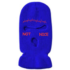 Autumn Winter Ski Mask 3-Hole Knit Hat Full Face Cover Balaclava Hats Funny Party Embroidery Beanies Caps Hole Knitted Full Face Cover Ski Neck Gaiter, Winter Balaclava Warm Knit Beanie for Outdoor Sports Outdoor Full Face Cover Thermal Ski Mask One Size Stevvex
