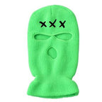 Autumn Winter Ski Mask 3-Hole Knit Hat Full Face Cover Balaclava Hats Funny Party Embroidery Beanies Caps Hole Knitted Full Face Cover Ski Neck Gaiter, Winter Balaclava Warm Knit Beanie for Outdoor Sports Outdoor Full Face Cover Thermal Ski Mask One Size Stevvex