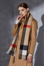 Autumn Winter Super Soft Hijab Classic Cashmere Tartan Lightweight Pure Wool Plaid Scarf Women's Shawls Elegant Thickened To Keep Warm For Women Stevvex