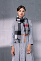 Autumn Winter Super Soft Hijab Classic Cashmere Tartan Lightweight Pure Wool Plaid Scarf Women's Shawls Elegant Thickened To Keep Warm For Women Stevvex