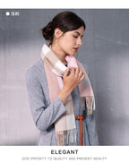 Autumn Winter Super Soft Hijab Classic Cashmere Tartan Lightweight Pure Wool Plaid Scarf Women's Shawls Elegant Thickened To Keep Warm For Women Stevvex