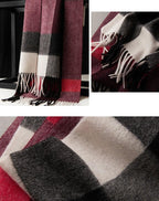 Autumn Winter Super Soft Hijab Classic Cashmere Tartan Lightweight Pure Wool Plaid Scarf Women's Shawls Elegant Thickened To Keep Warm For Women Stevvex